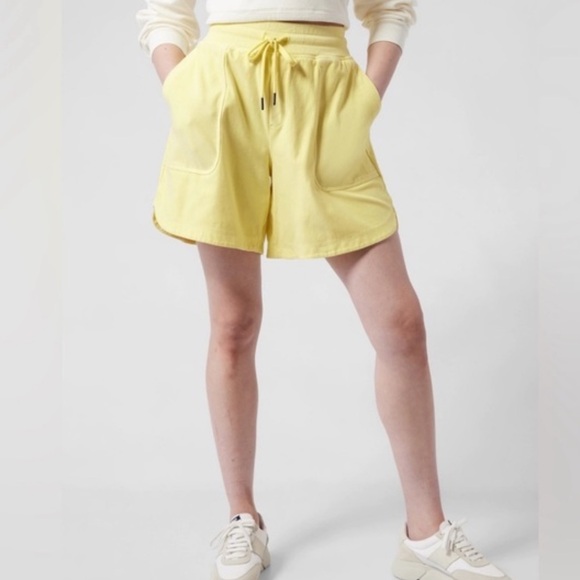 Athleta Pants - Athleta Yellow High Waisted Farallon Midi Short